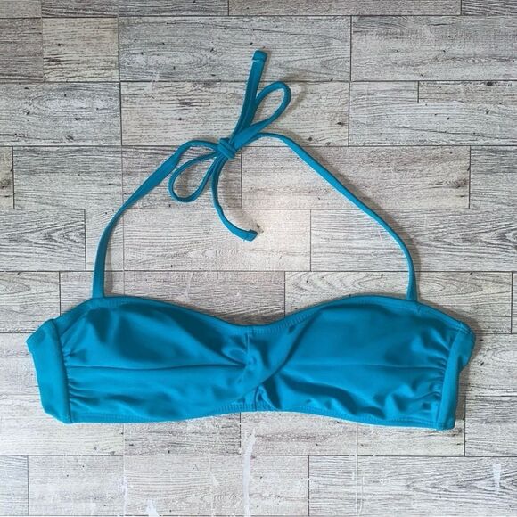 Retro, Turquoise, Pin-Up Style, Balconette, Twist Front, Bikini Top - Picture 6 of 14